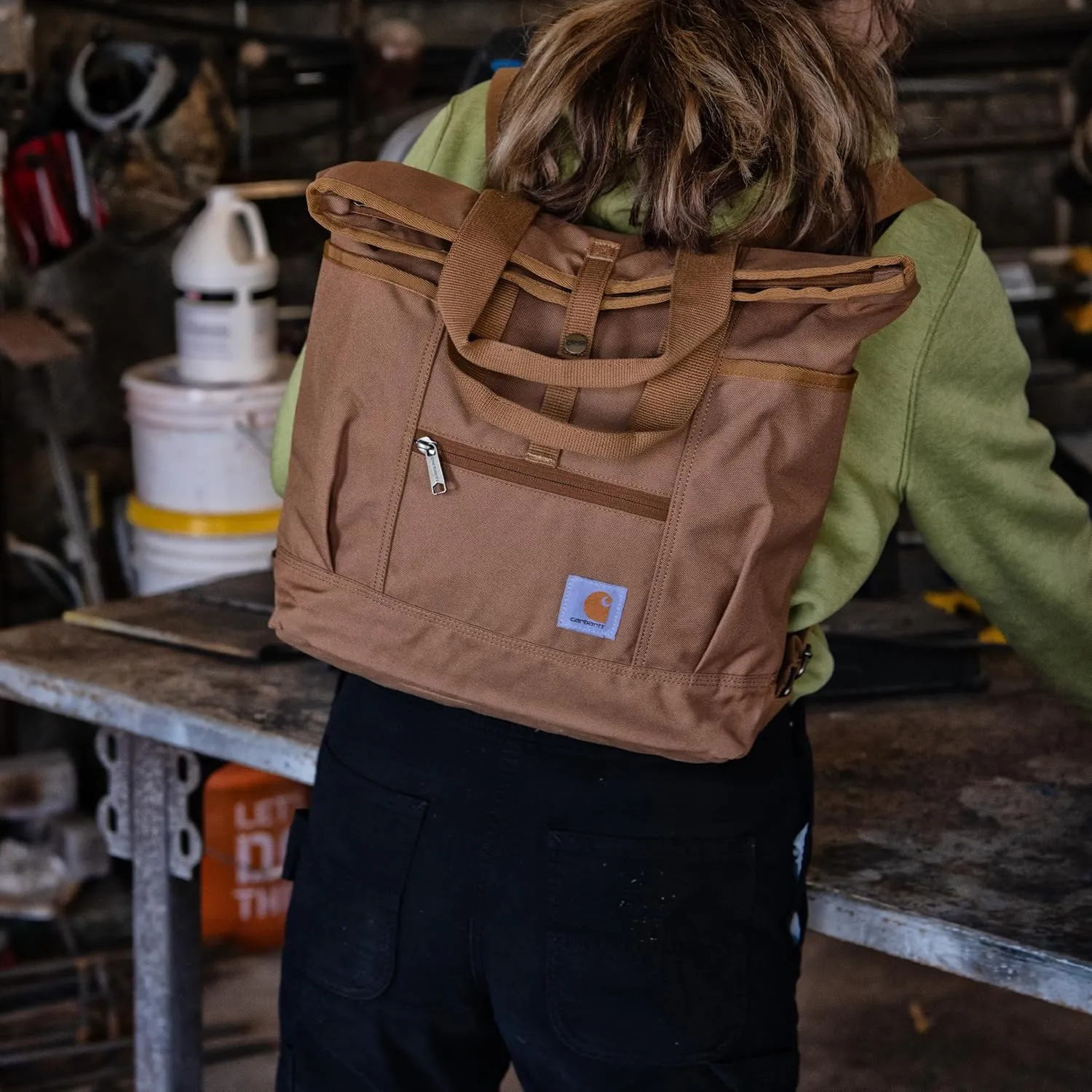 Carhartt, Durable Bag with Adjustable Straps and Laptop Sleeve, Convertible Backpack Tote (Port), One Size