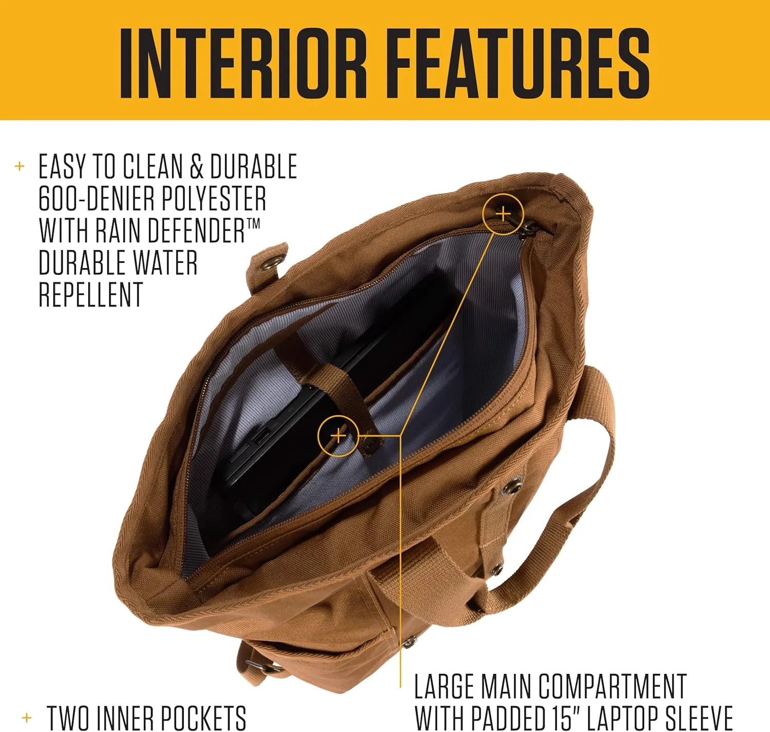 Carhartt, Durable Bag with Adjustable Straps and Laptop Sleeve, Convertible Backpack Tote (Port), One Size