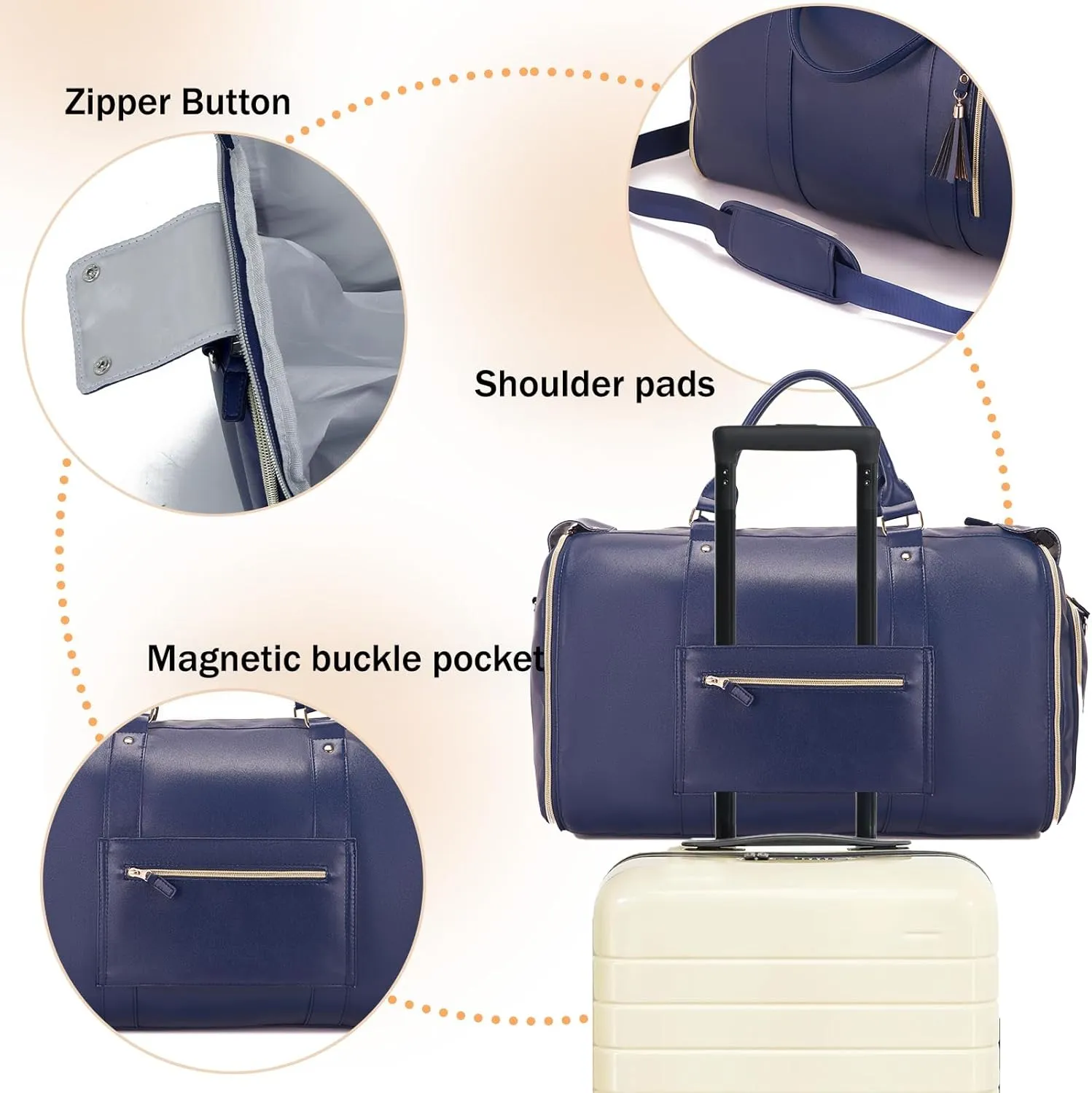 Carry on Garment Bag for Travel Convertible Garment Duffle Bags for Men Women with Shoe Compartment - 2 in 1 Hanging Travel Suitcase Suit