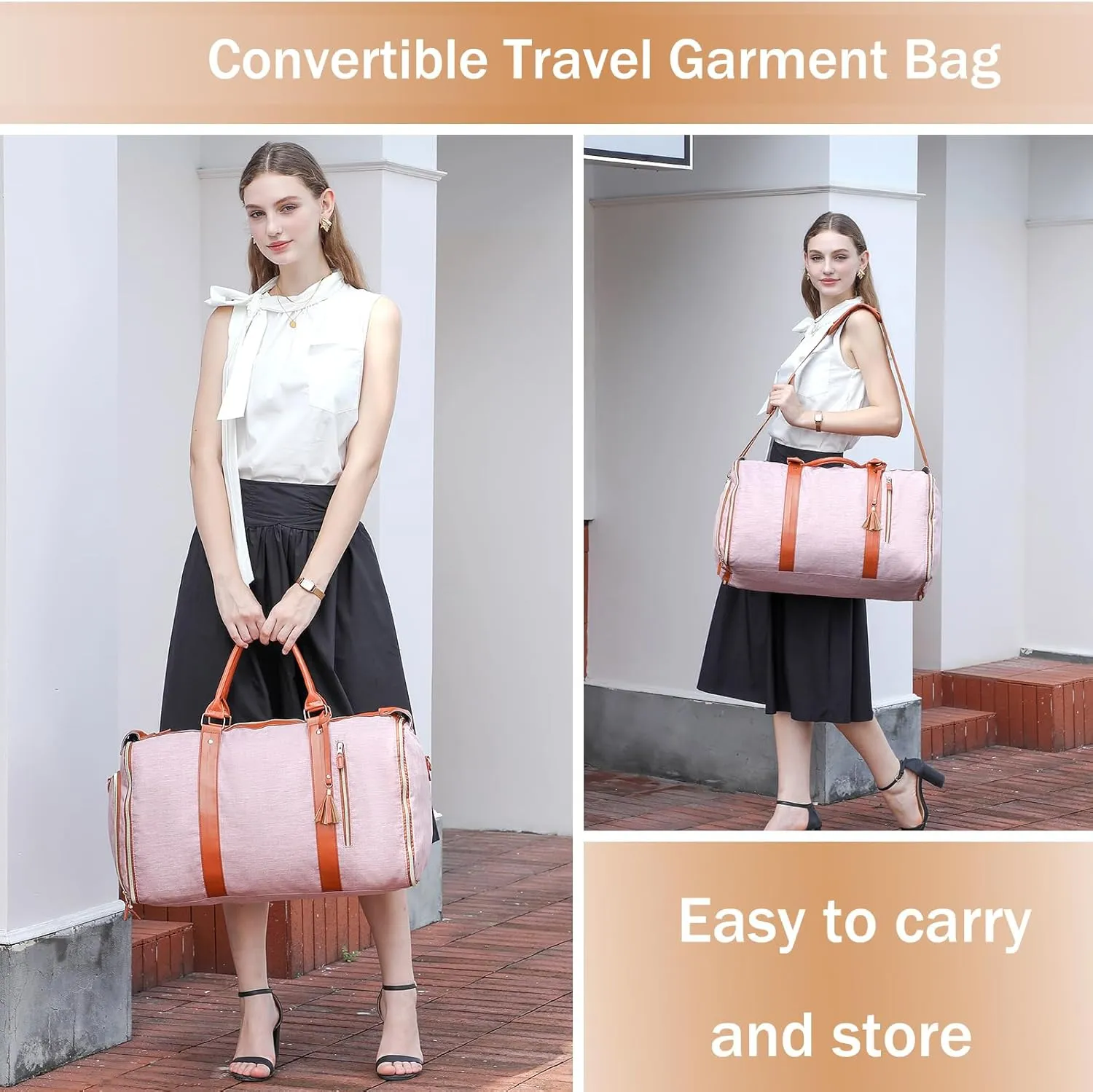 Carry on Garment Bag for Travel Convertible Garment Duffle Bags for Men Women with Shoe Compartment - 2 in 1 Hanging Travel Suitcase Suit