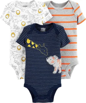 Carter's Child of Mine Short Sleeve Bodysuits, 3Pk (Baby Boys) (PRE)
