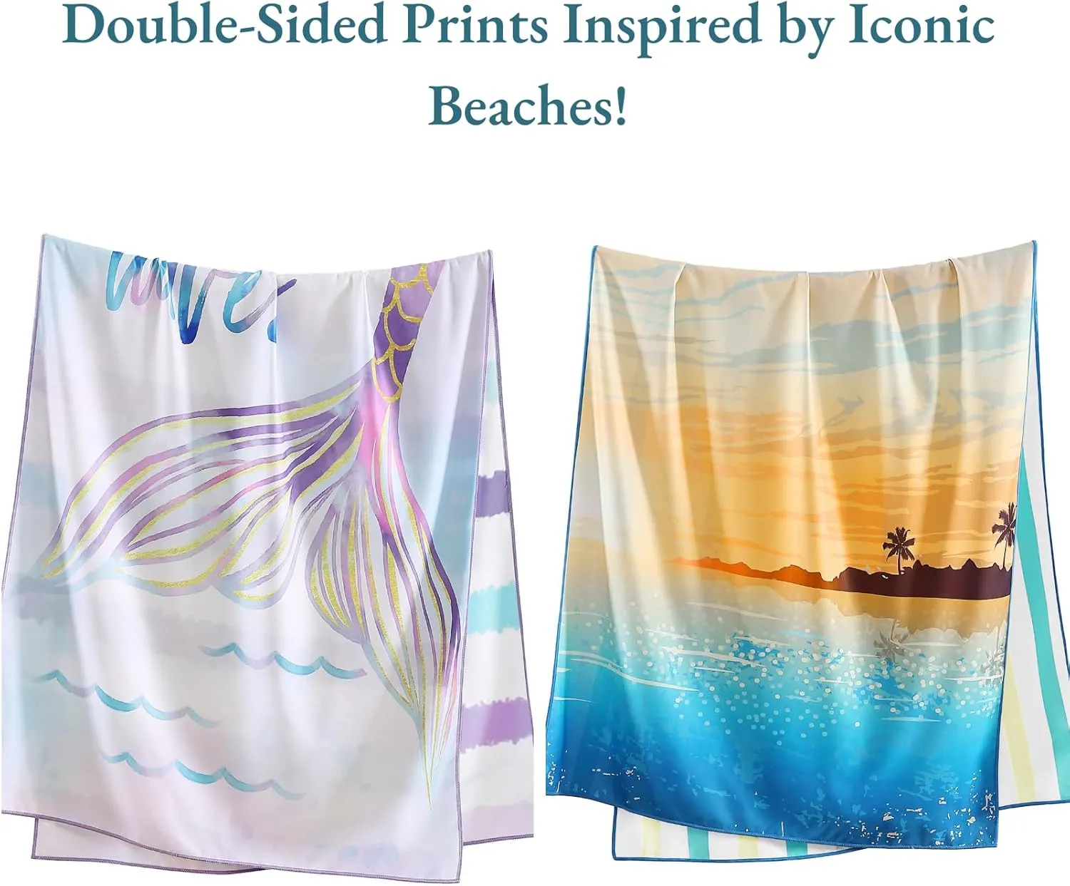 Casa Platino Beach Towel 4 Pack – Extra Large 32"x71" Microfiber Towels Set, Quick Dry Oversized Beach Towel with Sand Free Bag for Travel, Camping, and Pool Days – Barbadose