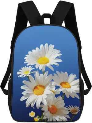 Casual Backpack for Men Women Waterproof Lightweight Daypack Travel Laptop Bag Beautiful Daisy