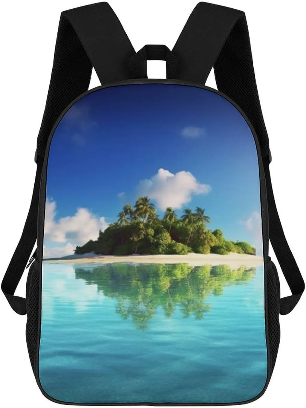 Casual Backpack for Men Women Waterproof Lightweight Daypack Travel Laptop Bag Beautiful Island In The Sea