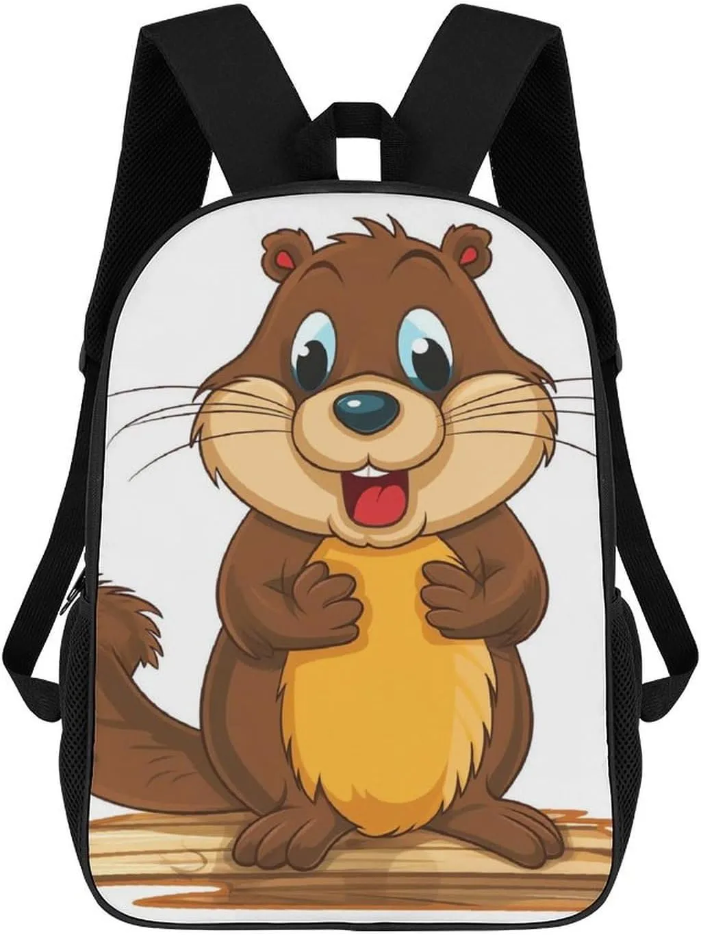 Casual Backpack for Men Women Waterproof Lightweight Daypack Travel Laptop Bag Cartoon Animated Beaver