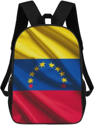 Casual Backpack for Men Women Waterproof Lightweight Daypack Travel Laptop Bag Flag of Venezuela