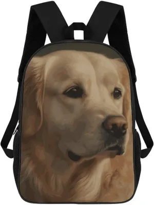 Casual Backpack for Men Women Waterproof Lightweight Daypack Travel Laptop Bag Golden Retriever