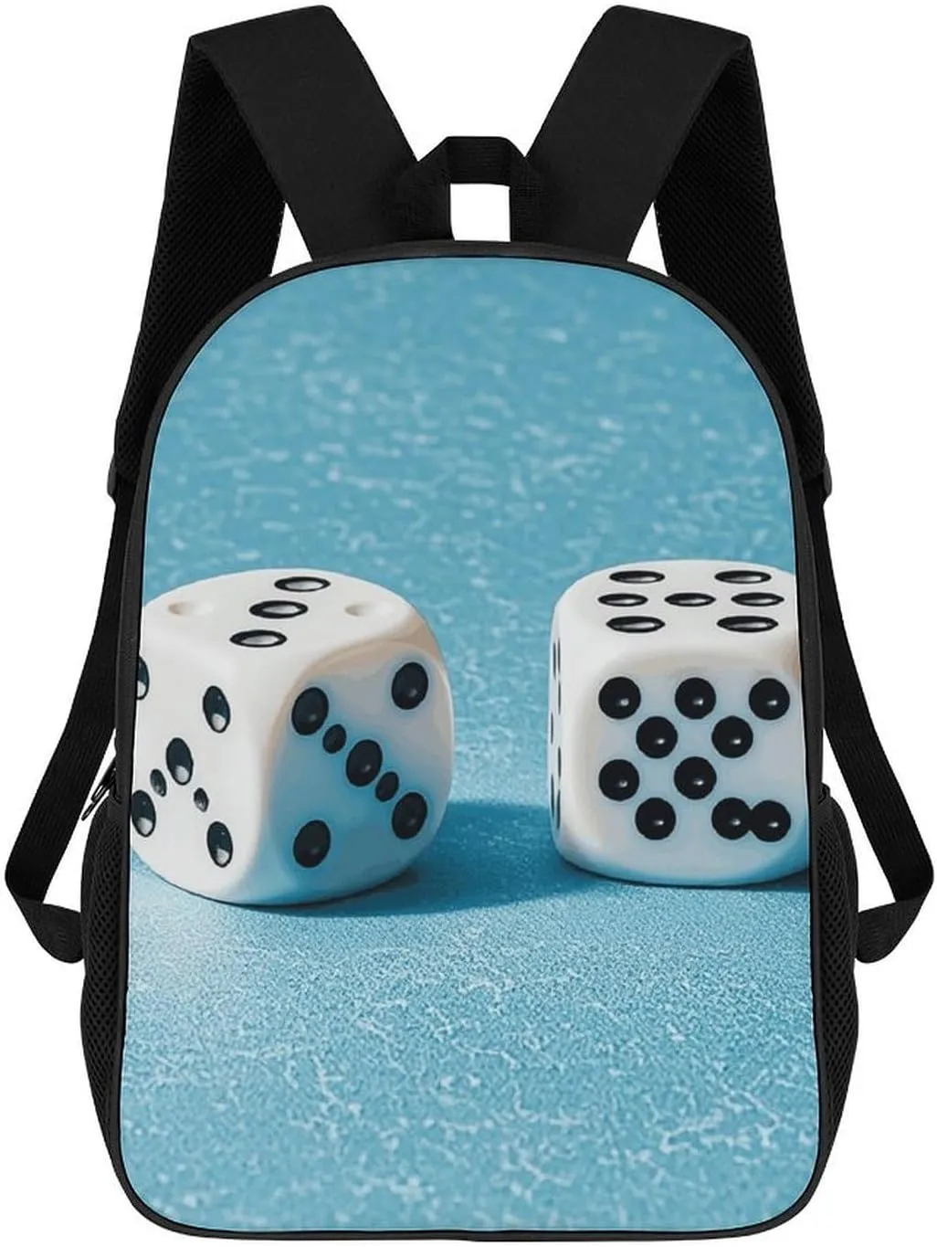 Casual Backpack for Men Women Waterproof Lightweight Daypack Travel Laptop Bag Two White Dice