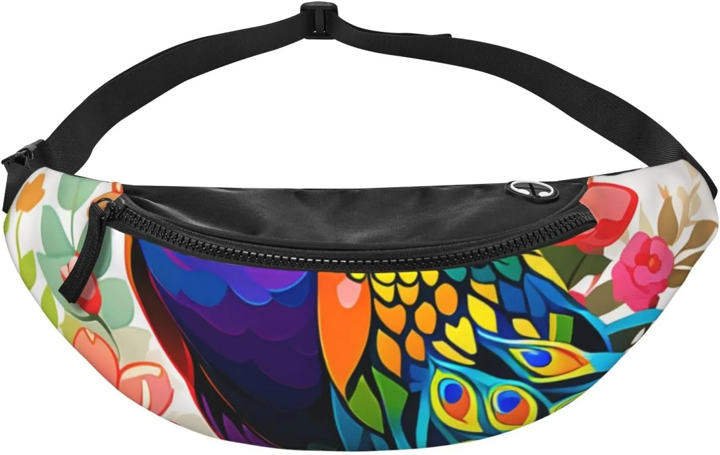 Casual Colorful Peacock Printed Fanny Pack,Crossbody Fanny packs for women Men Waist Bag for Running Travel