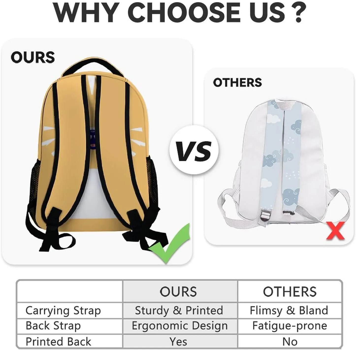 Cat Backpack for Girls, 17 Inch Yellow Backpacks for Middle School, Cute Durable Bookbag for Kids