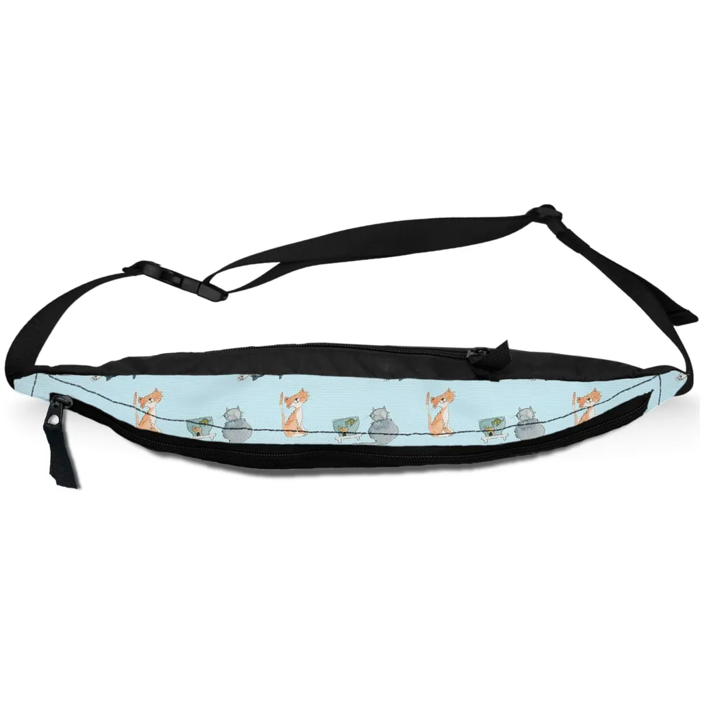 Cats Pattern Fanny Pack (Blue)
