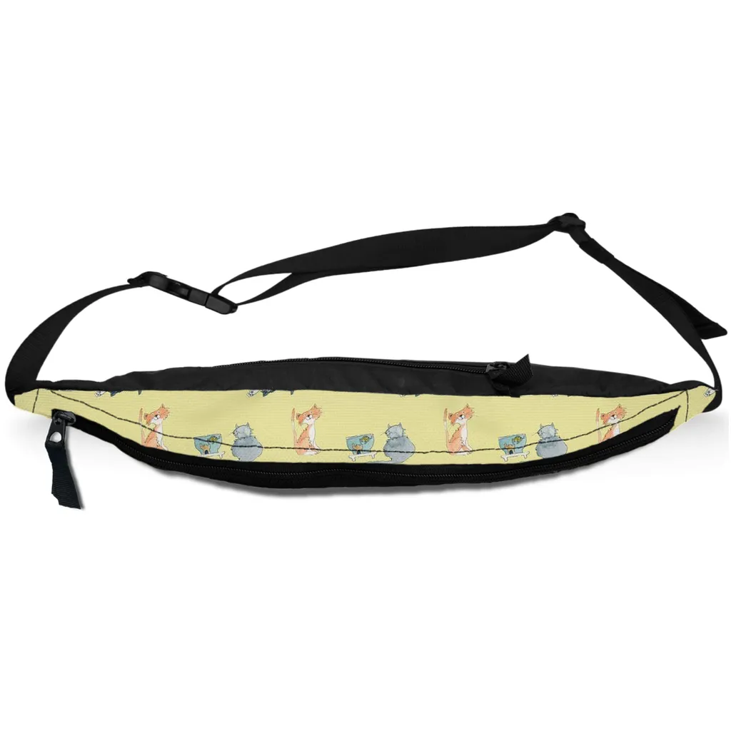 Cats Pattern Fanny Pack (Yellow)