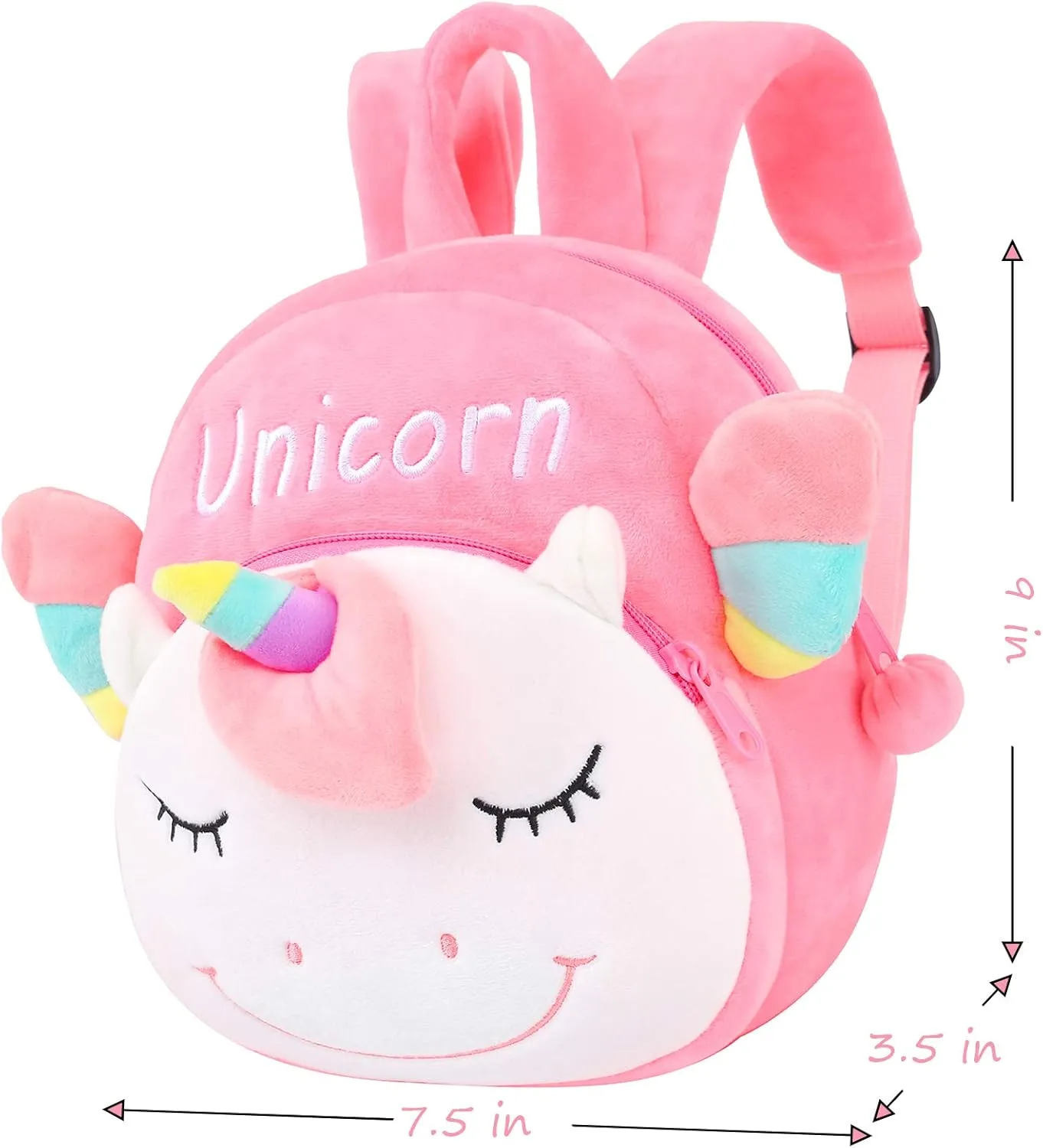 CBOALOGR Cute Plush Unicorn Toddler Small Backpack Little Plush Bookbag for Girls 3 to 6 years old
