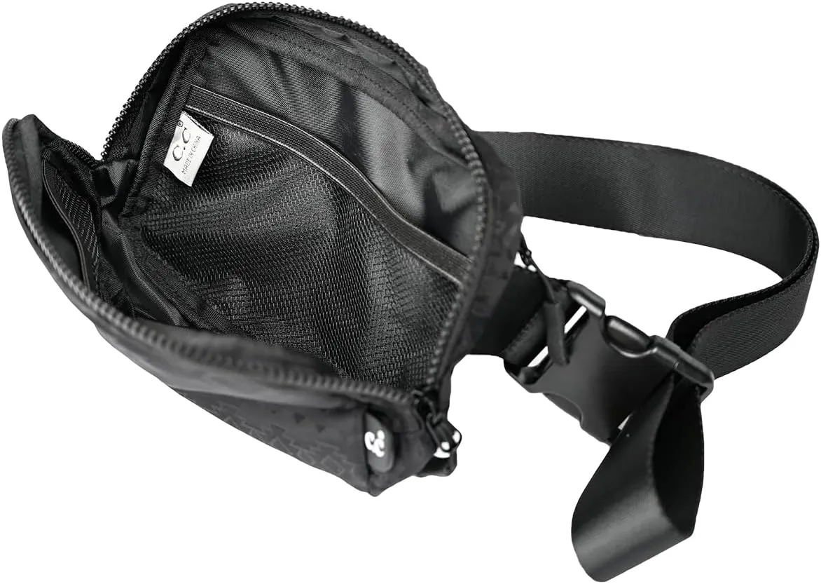 C.C Aztec Pattern Belt Bag - Fanny Pack & Crossbody Bag for Women - Fashion Waist Pack with Adjustable Strap - Gifts (Aztec Pattern - black)