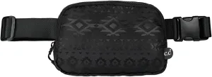 C.C Aztec Pattern Belt Bag - Fanny Pack & Crossbody Bag for Women - Fashion Waist Pack with Adjustable Strap - Gifts (Aztec Pattern - black)