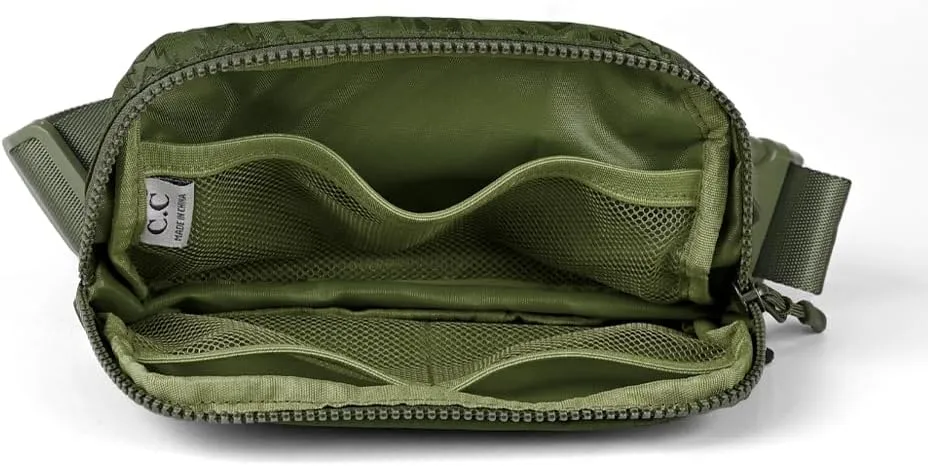 C.C Aztec Pattern Belt Bag - Women's Fanny Pack & Crossbody Bag with Adjustable Strap - Olive