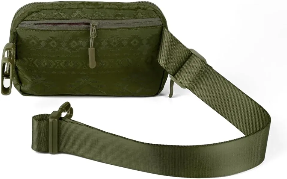 C.C Aztec Pattern Belt Bag - Women's Fanny Pack & Crossbody Bag with Adjustable Strap - Olive