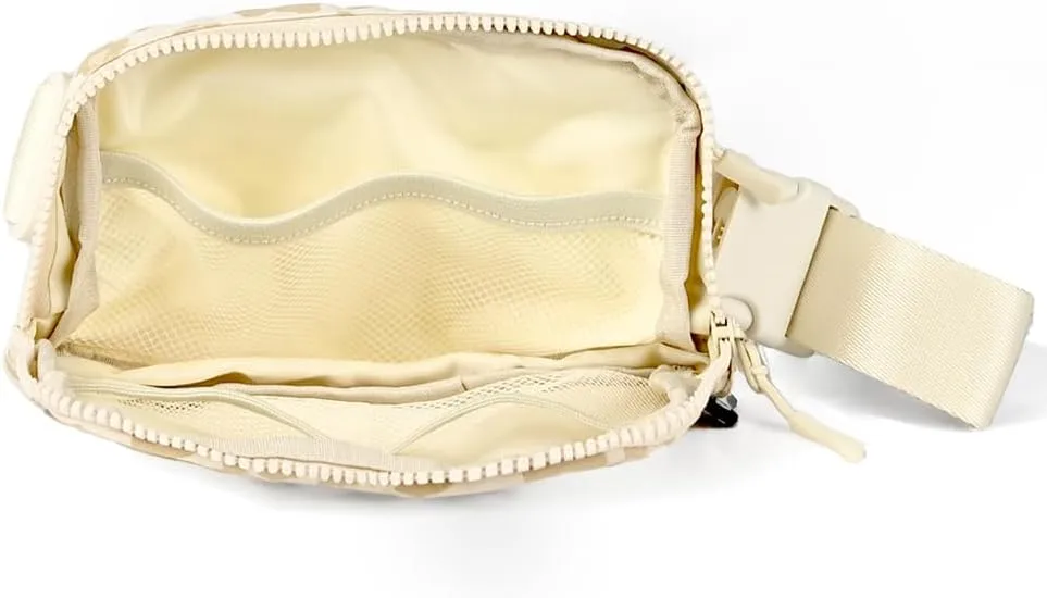 C.C Leopard Pattern Belt Bag - Women's Fanny Pack & Crossbody Bag with Adjustable Strap - Beige