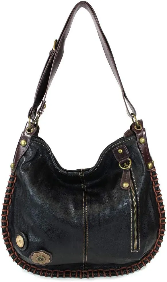 CHALA Convertible Shoulder or Crossbody Large Hobo Handbag with Keyfob -Multicolor