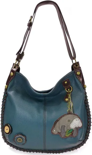 CHALA Convertible Shoulder or Crossbody Large Hobo Handbag with Keyfob -Multicolor