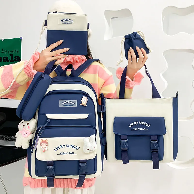 Charming Unique Female Fresh Simple Set Backpacks