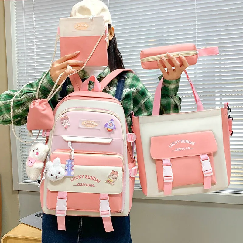 Charming Unique Female Fresh Simple Set Backpacks