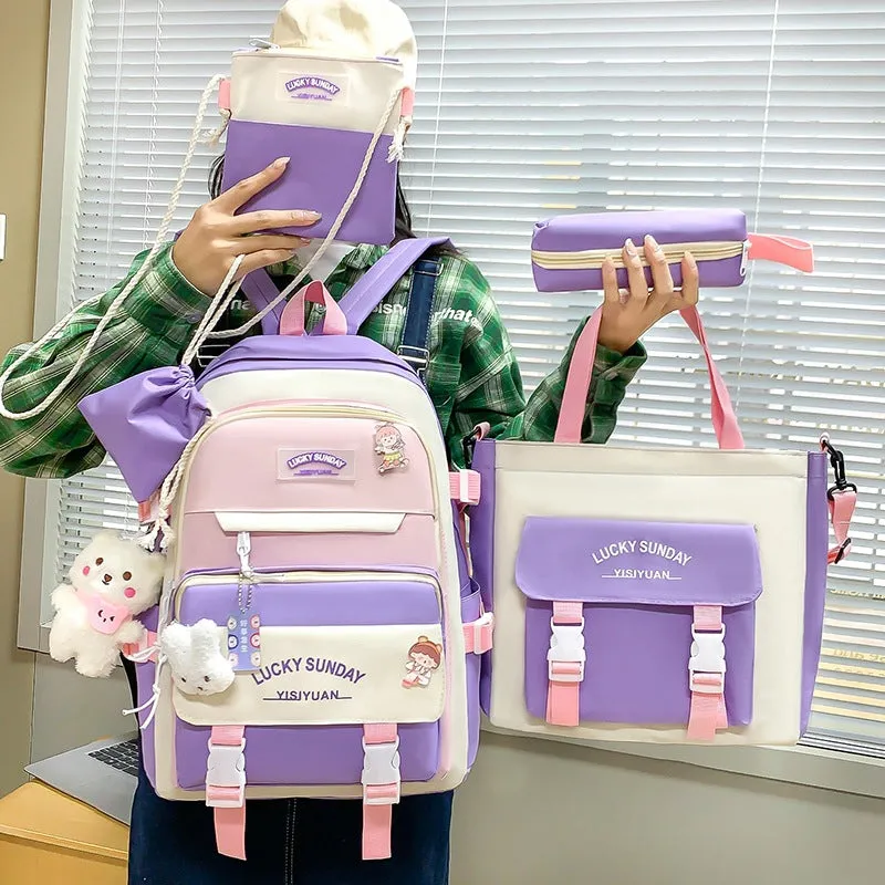 Charming Unique Female Fresh Simple Set Backpacks