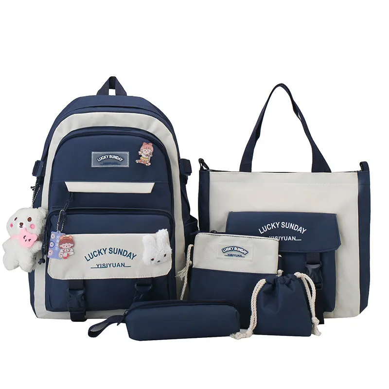 Charming Unique Female Fresh Simple Set Backpacks