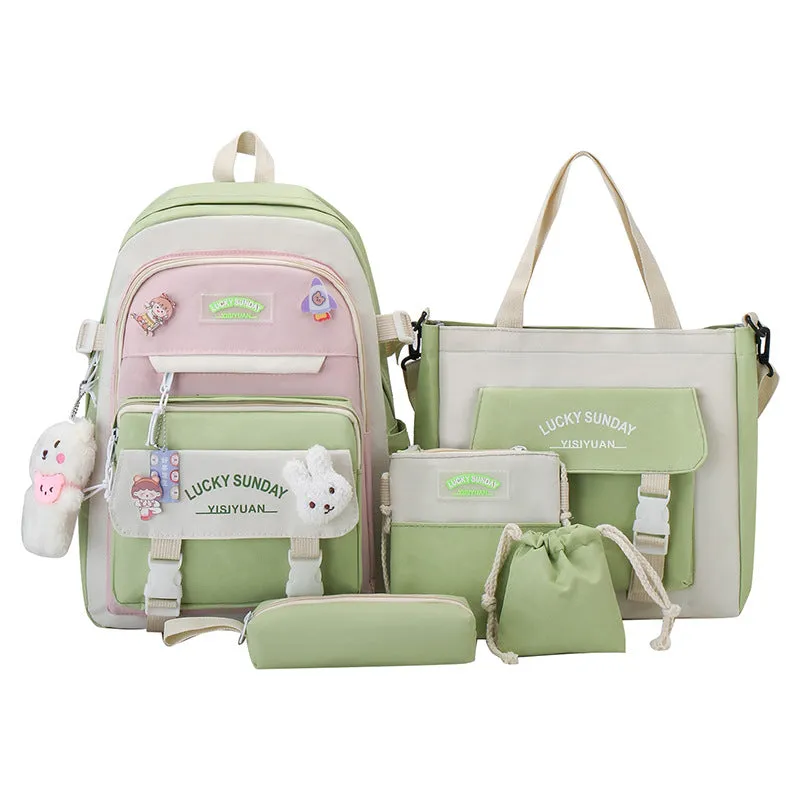 Charming Unique Female Fresh Simple Set Backpacks