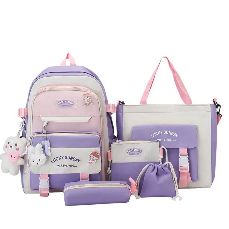 Charming Unique Female Fresh Simple Set Backpacks