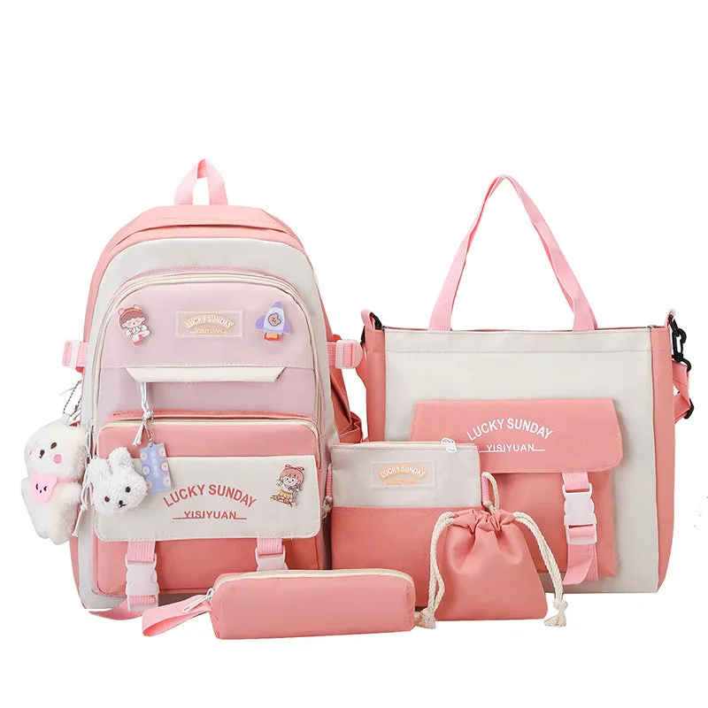 Charming Unique Female Fresh Simple Set Backpacks