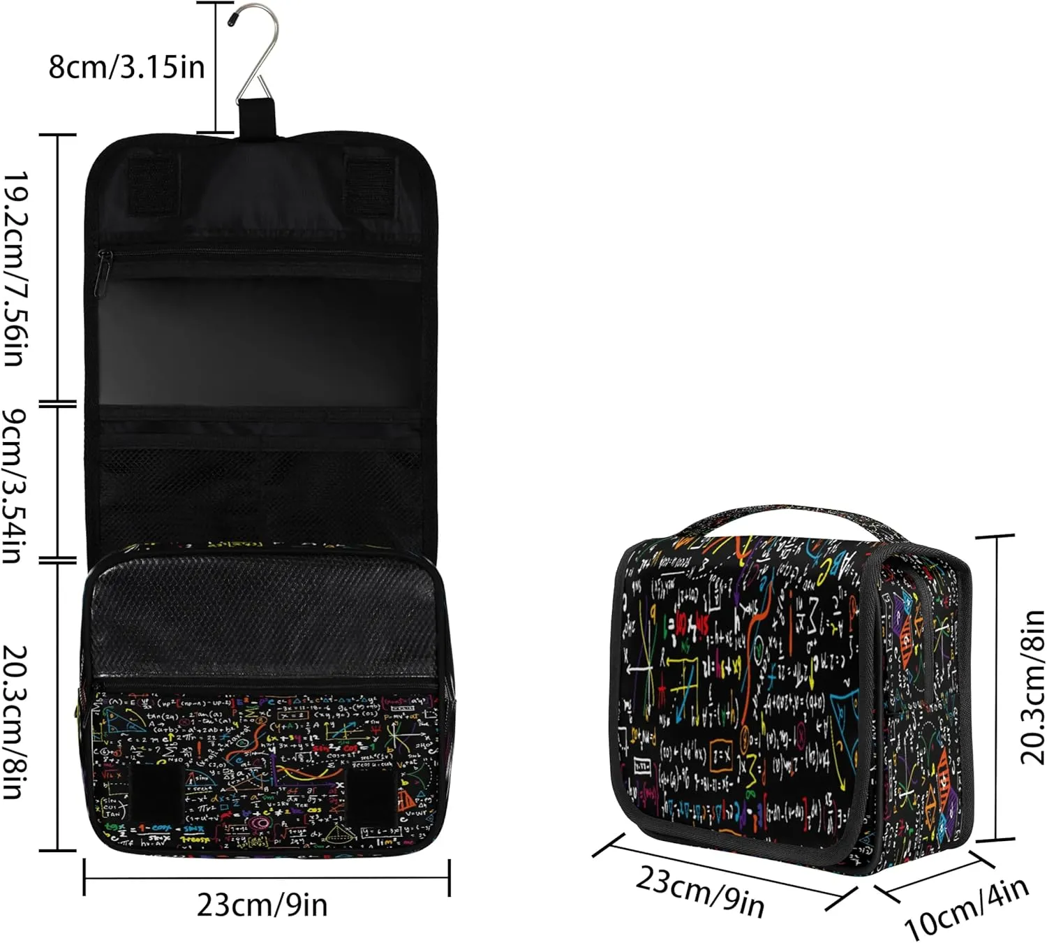 Chemical Molecule Formula Hanging Toiletry Bag Waterproof Makeup Cosmetic Bag Travel Bag Organizer for Accessories Shampoo Full Sized Container Travel-Essentials Toiletry Bag