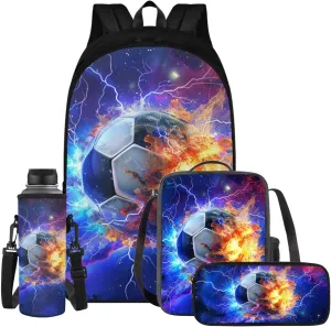 Cherry Blossom Axolotl Backpack for Boys Kids Backpack with Lunch Box Water Bottle Holder and Aesthetic Pencil Case 4PCS Set 4th 5th 6th Grade Cute Bookbag 17 inch Kawaii School Bag