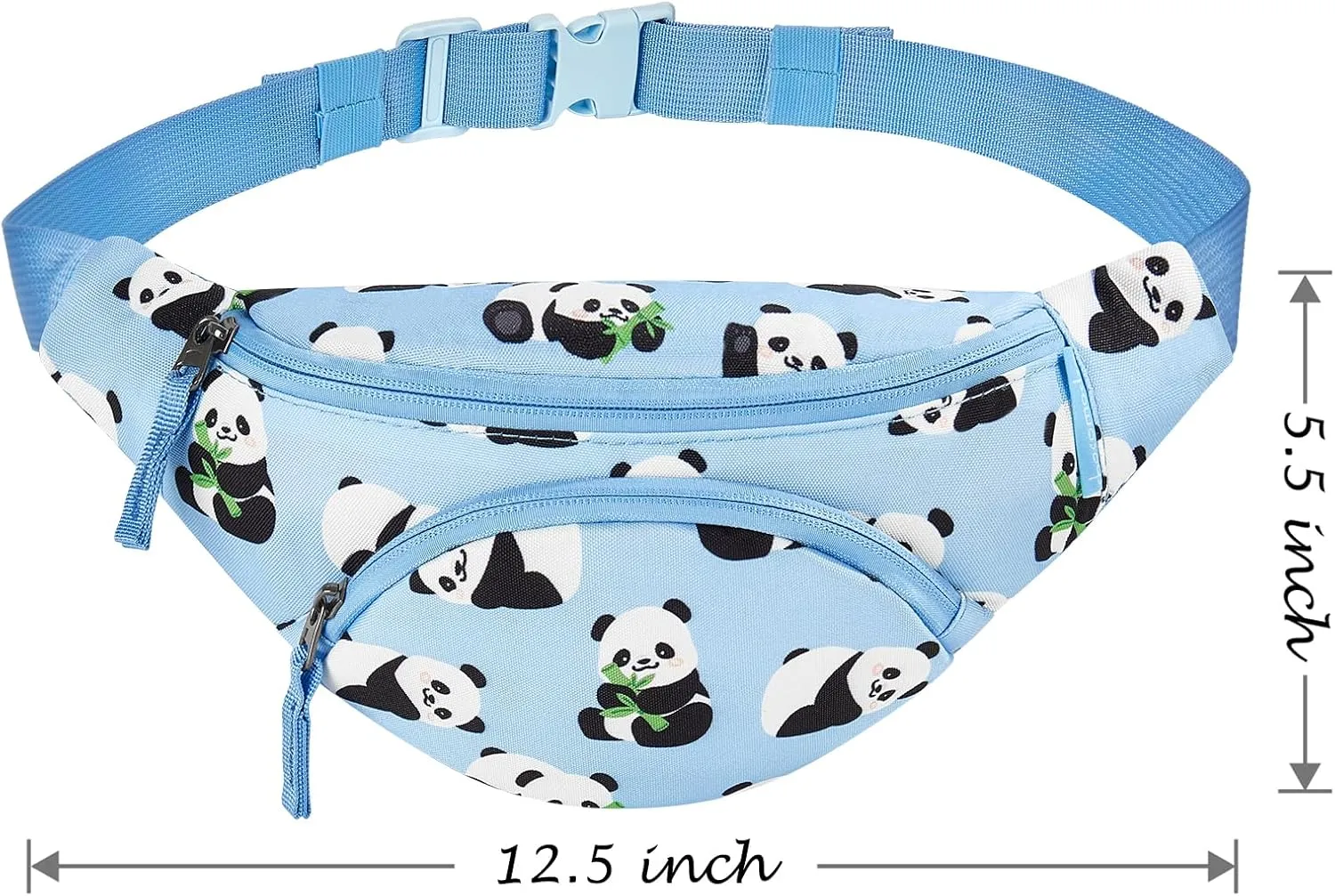 Choco Mocha Kids Fanny Pack for Girls, Toddler Belt Bag 2-4 4-6 Kid Waist Bag Outer for Little Girls age 6-9 8-12 Small Hip Pack (Blue Panda)