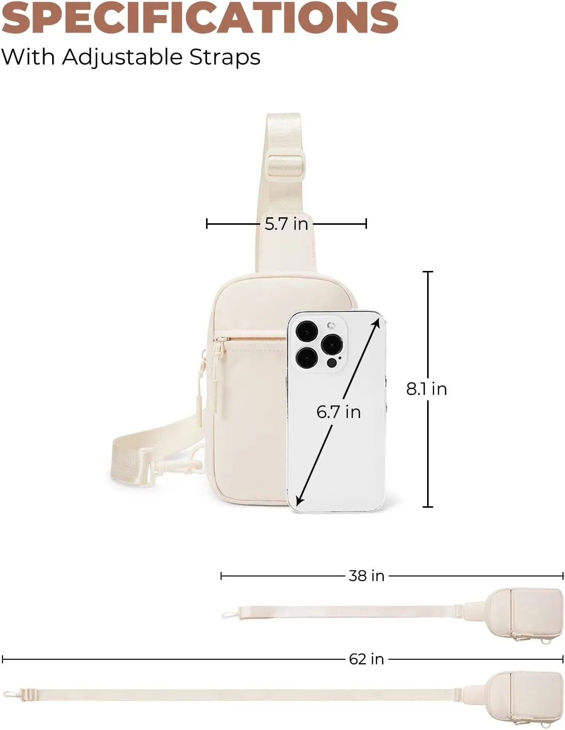 CHOLISS Small Sling Bag for Women and Men, Crossbody Bags Trendy Fanny Packs Chest Bag with Extended Strap