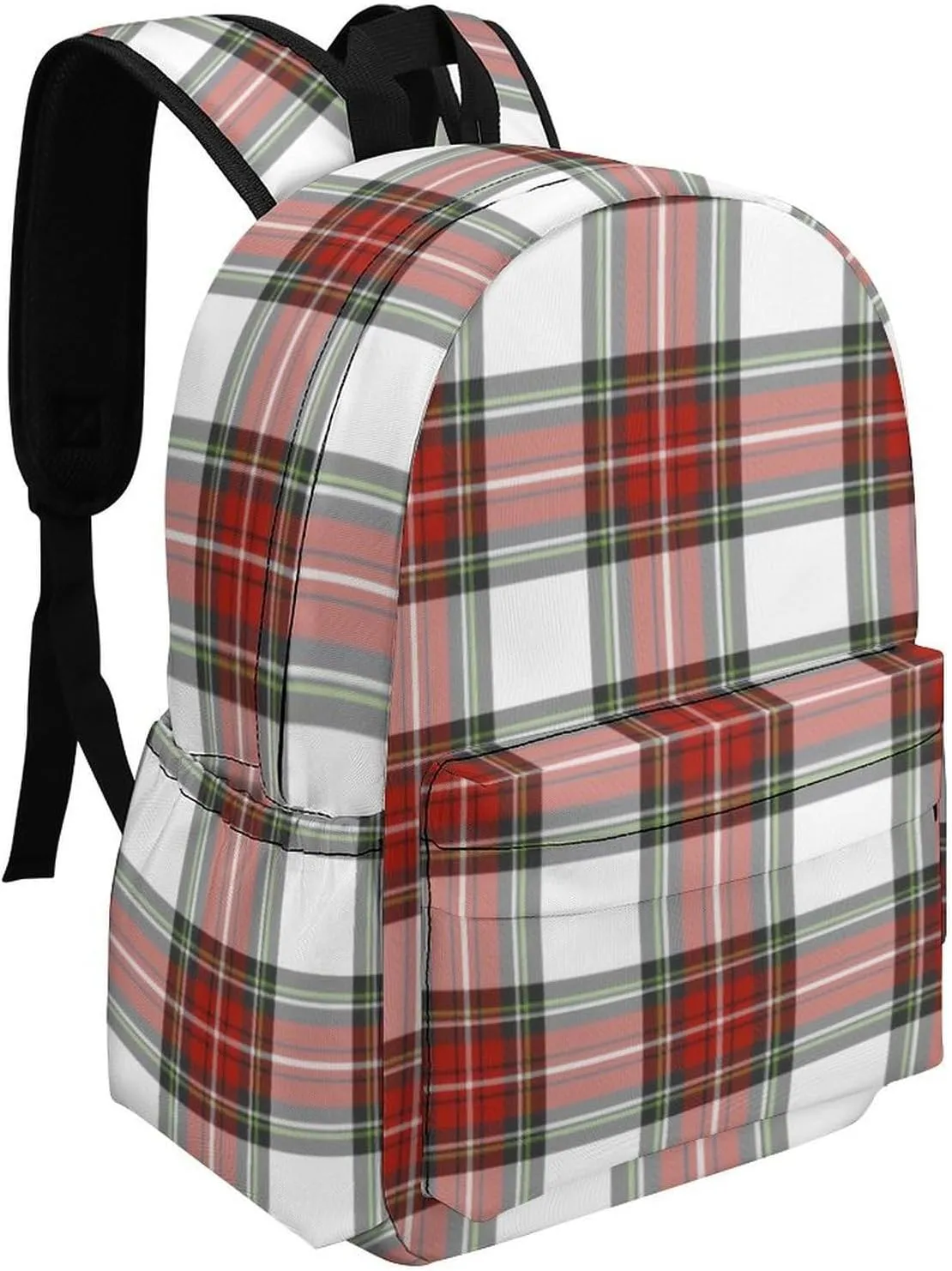 Christmas Grid Red Grid Casual Lightweight Large Capacity Travel Backpack Unisex