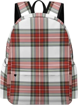 Christmas Grid Red Grid Casual Lightweight Large Capacity Travel Backpack Unisex