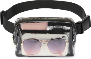 Clear Fanny Pack Stadium Approved, Waterproof Belt Bag for Women Men Fashion Waist Packs Crossbody by Amxnx