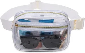 Clear Fanny Pack Stadium Approved，Bunnychill Clear Belt Bag Cross Body Bag for Women Men Transparent Waist Bag Crossbody Purse with Adjustable Belt for Sports, Beach, Events, Concerts, Festivals