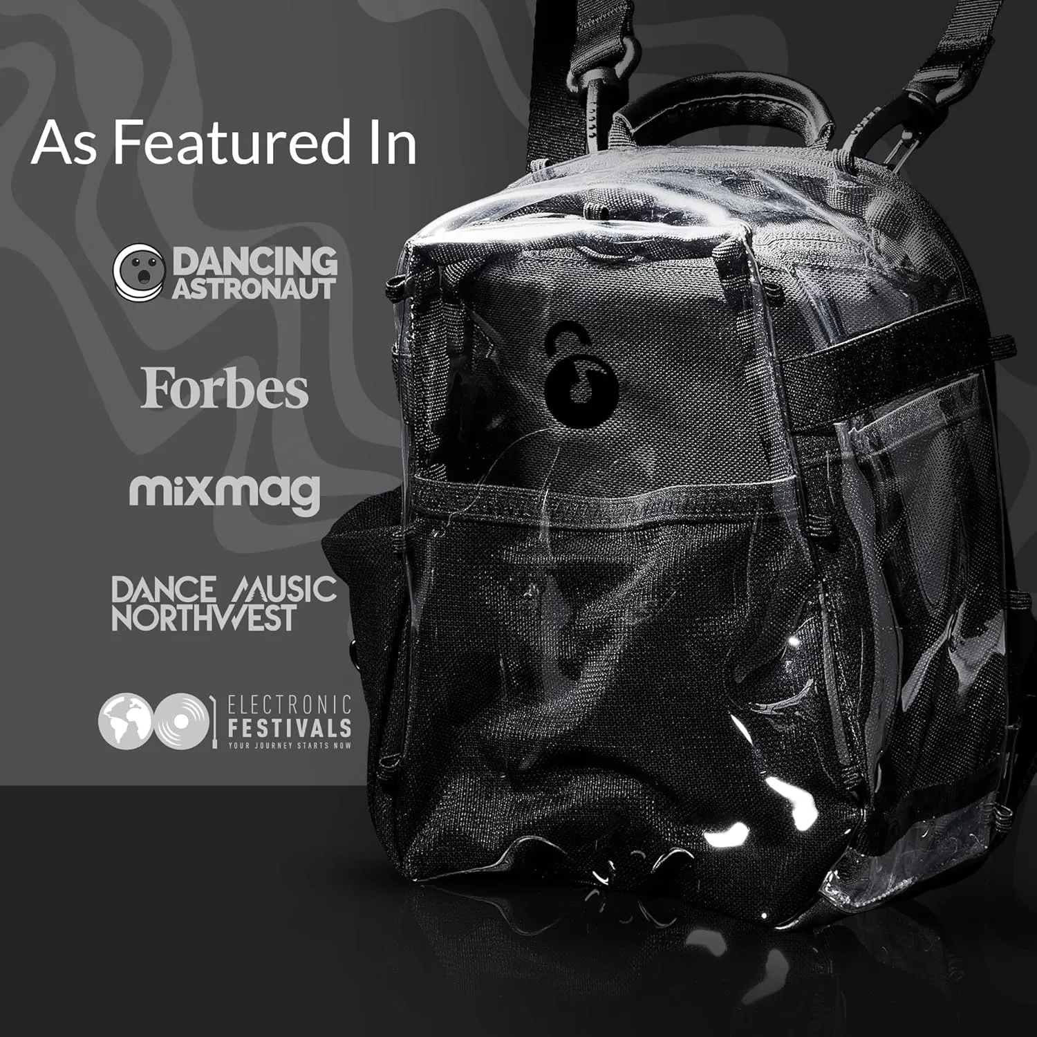 Clear Mini Pack – Anti Theft Clear Backpack for a Seamless Security Experience - Locking Zipper Clips Keep Items Safe During Festivals, Raves, and Travel