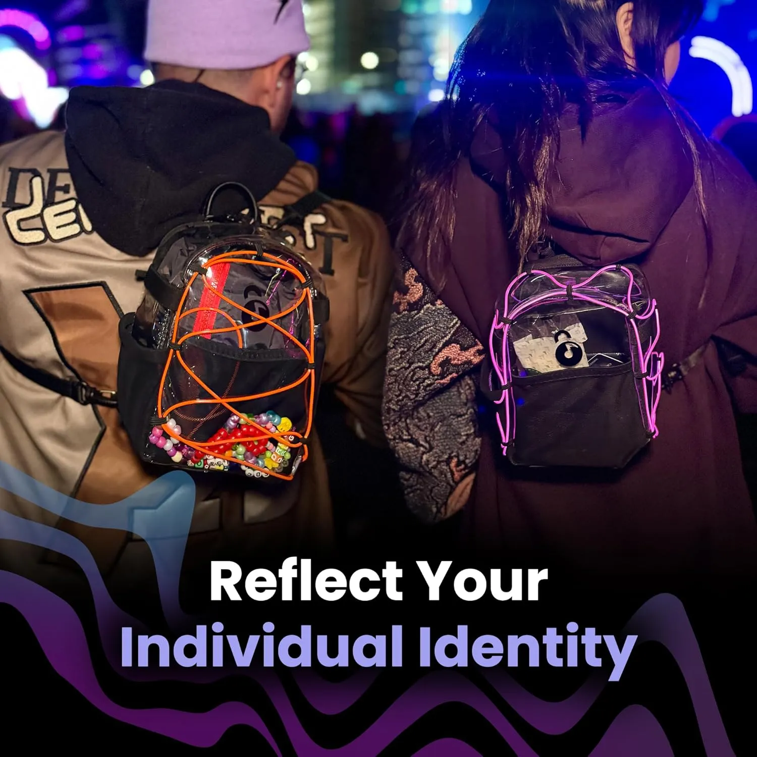 Clear Mini Pack – Anti Theft Clear Backpack for a Seamless Security Experience - Locking Zipper Clips Keep Items Safe During Festivals, Raves, and Travel