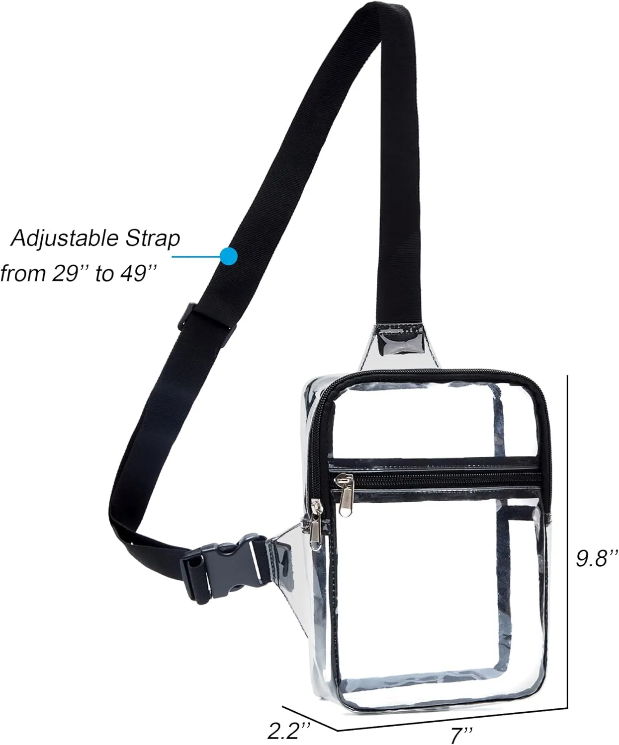 Clear Small Sling Bag, Heavy Duty Clear Purse Fanny Packs, Cute Chest Crossbody Backpack for Women