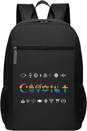 Coexist Rainbow Pride Gay Lesbian LGBT Travel Laptop Backpack, Business Anti Theft Slim Sturdy Laptops Backpacks, College Computer Bag Gift for Men & Women Fits 17 Inch Notebook,Black