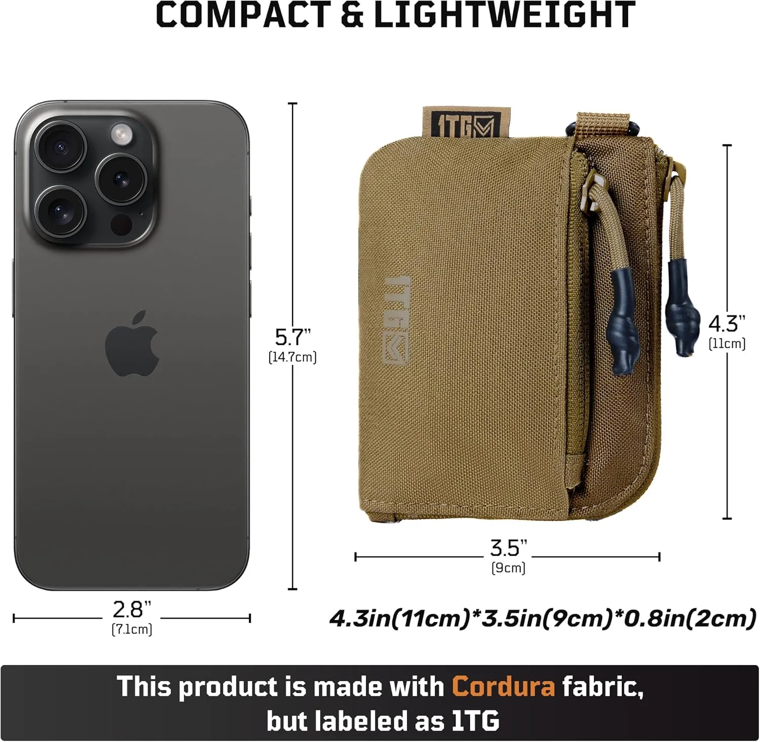 Coin Purse, 500D CORDURA Small Coin Pouch for Men, Minimalist Wallet Change Bag Money Pouch Tactical ID Card Holder with YKK Zipper