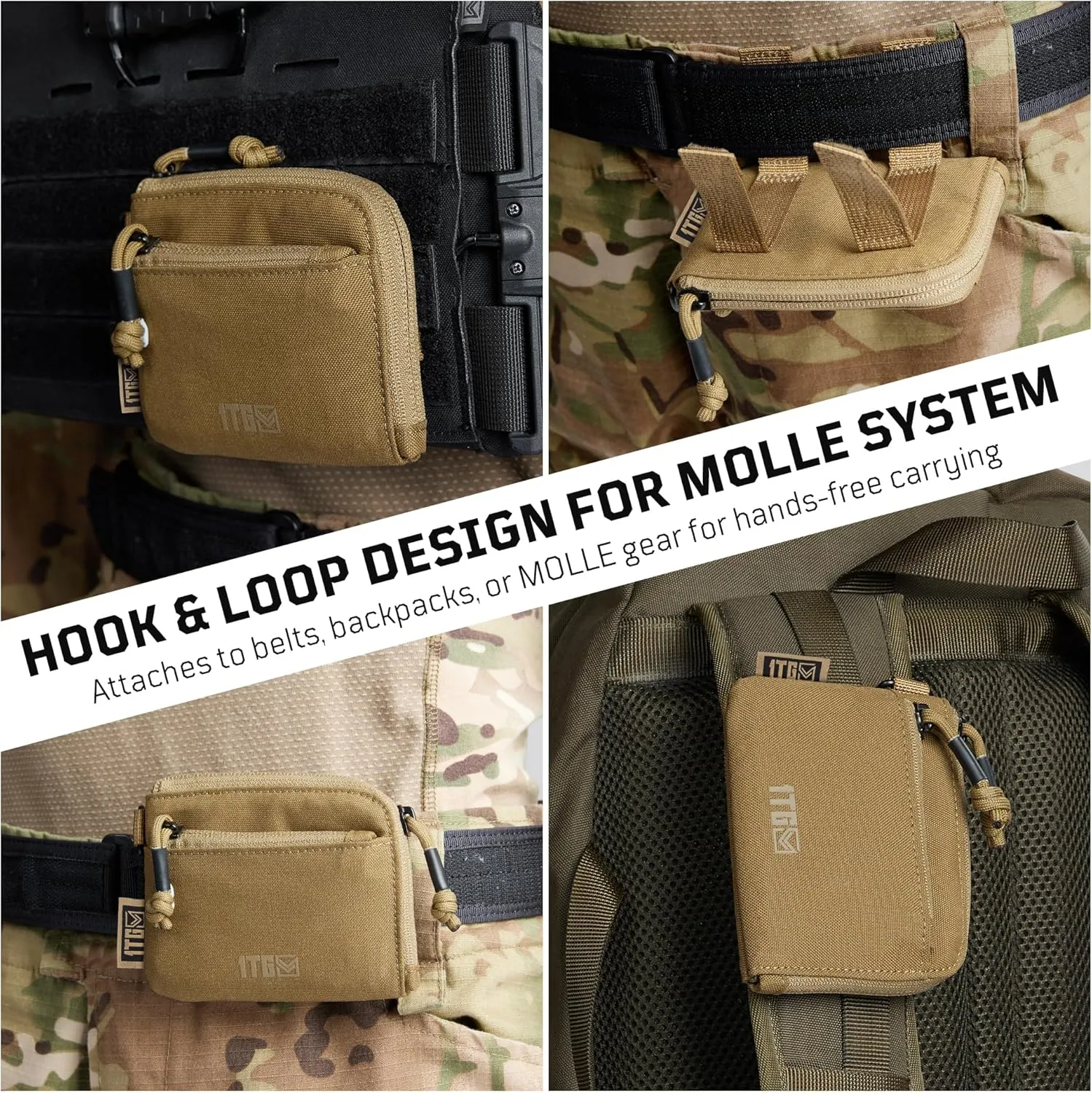 Coin Purse, 500D CORDURA Small Coin Pouch for Men, Minimalist Wallet Change Bag Money Pouch Tactical ID Card Holder with YKK Zipper