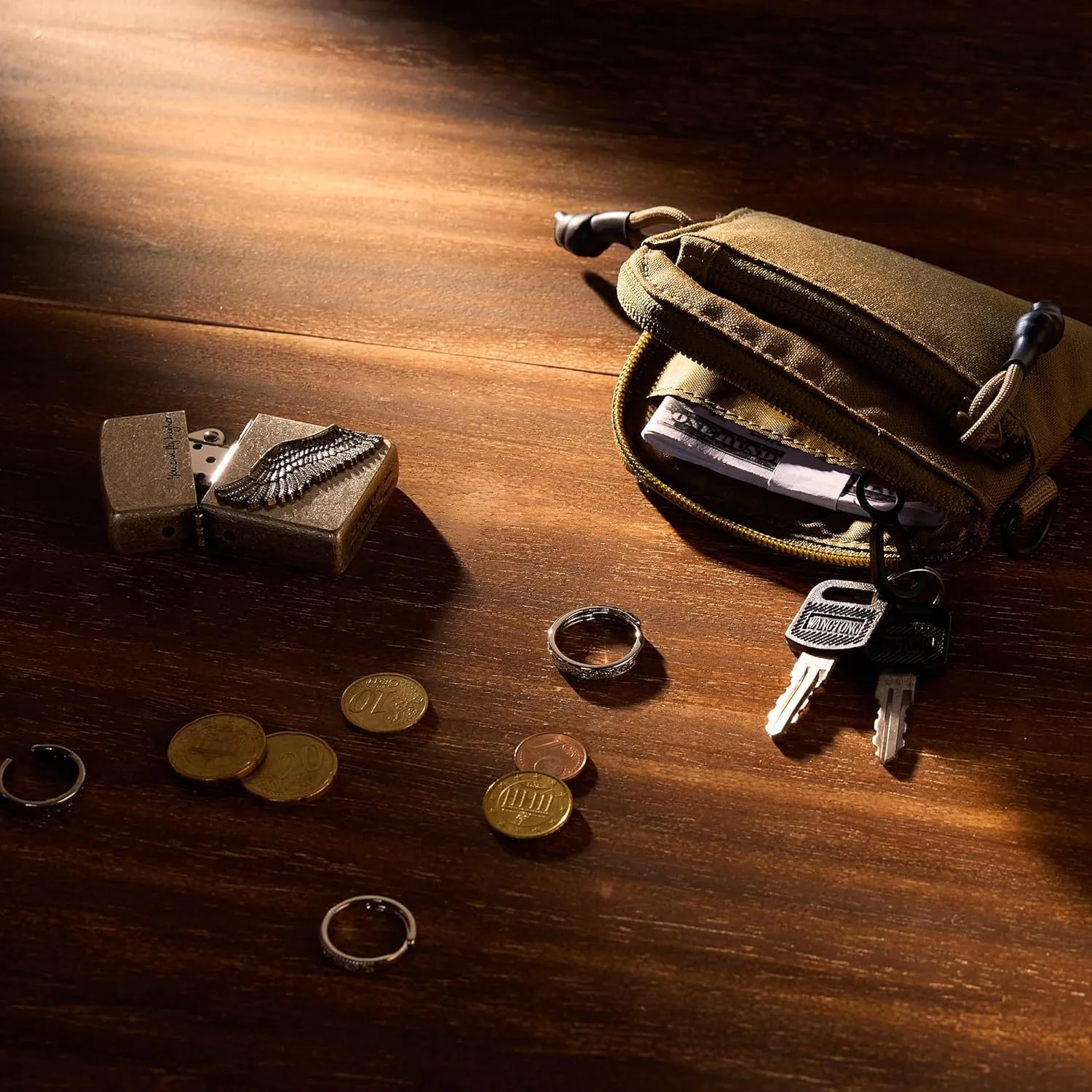 Coin Purse, 500D CORDURA Small Coin Pouch for Men, Minimalist Wallet Change Bag Money Pouch Tactical ID Card Holder with YKK Zipper
