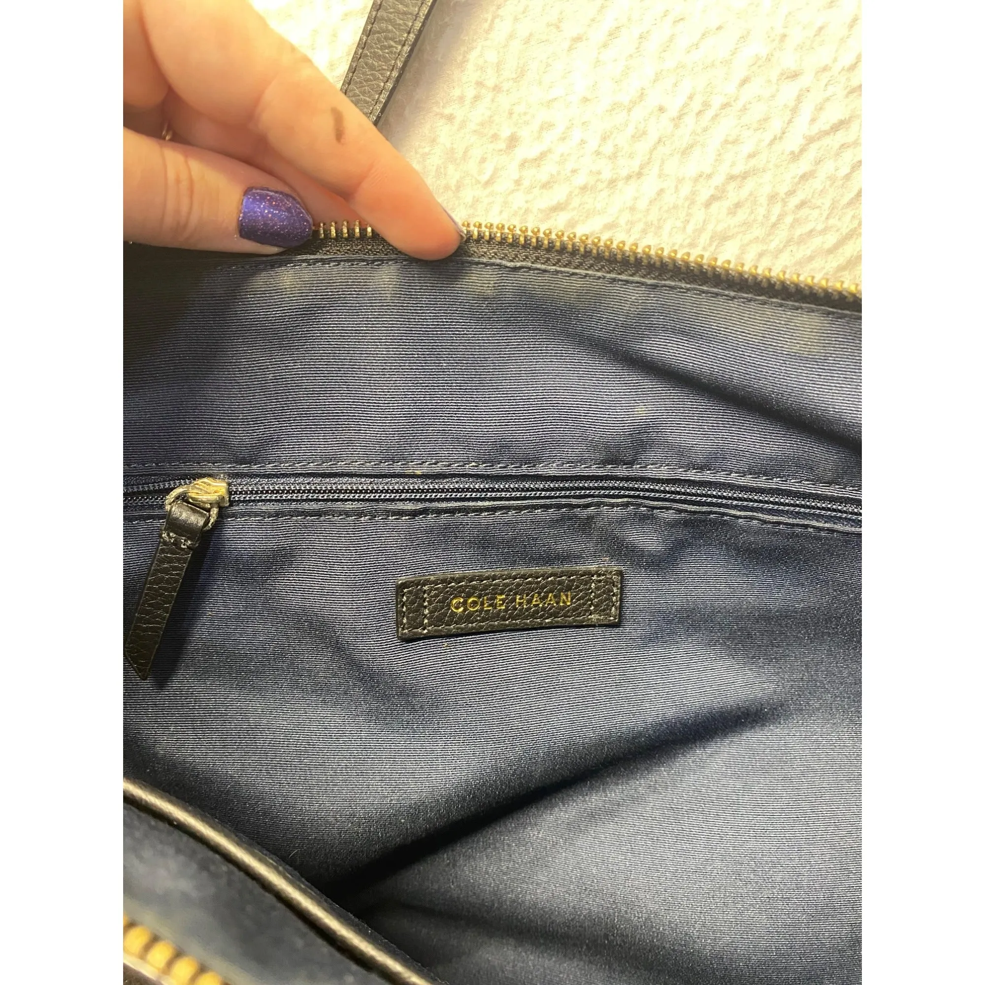 Cole Haan Black Leather Tote Bag #5770