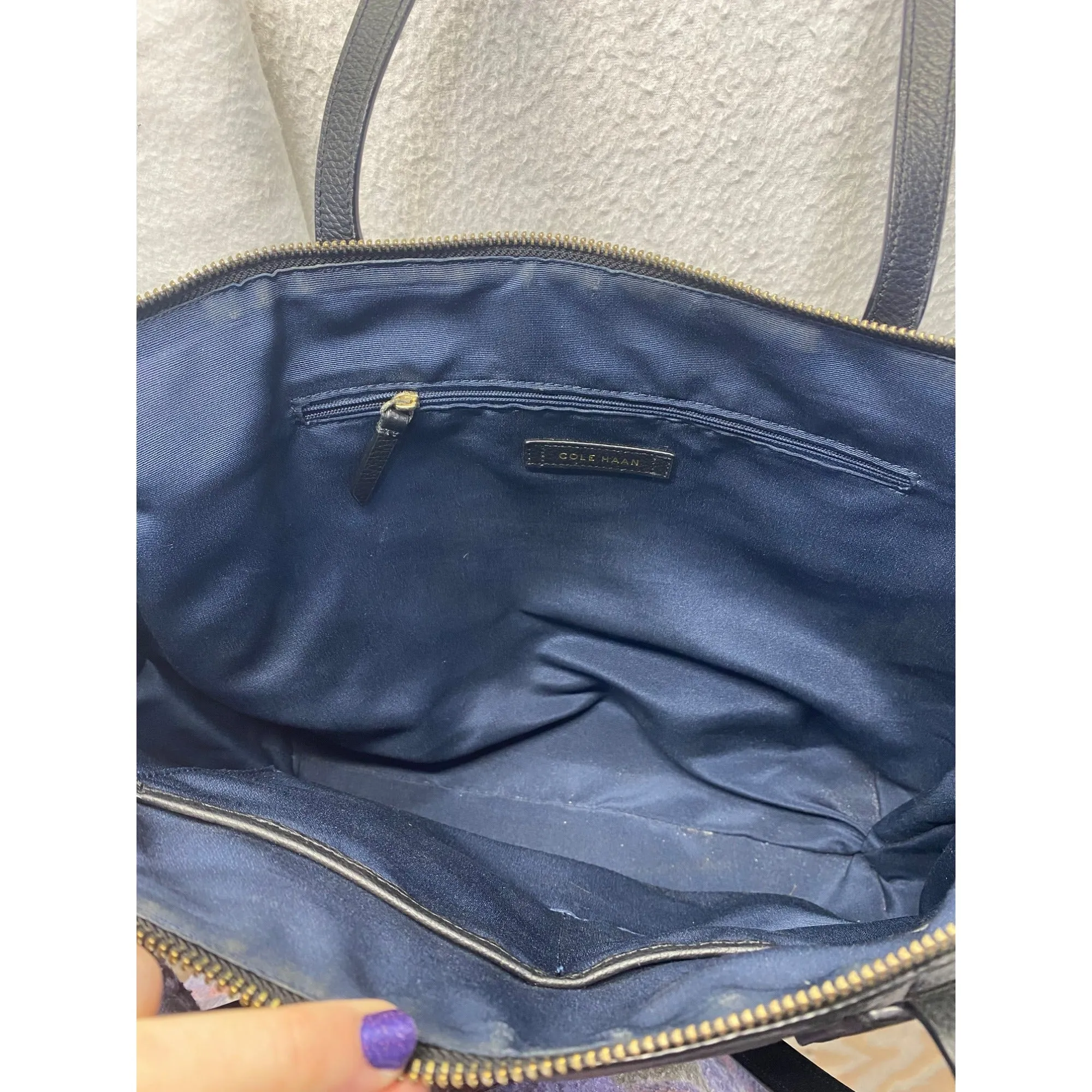 Cole Haan Black Leather Tote Bag #5770