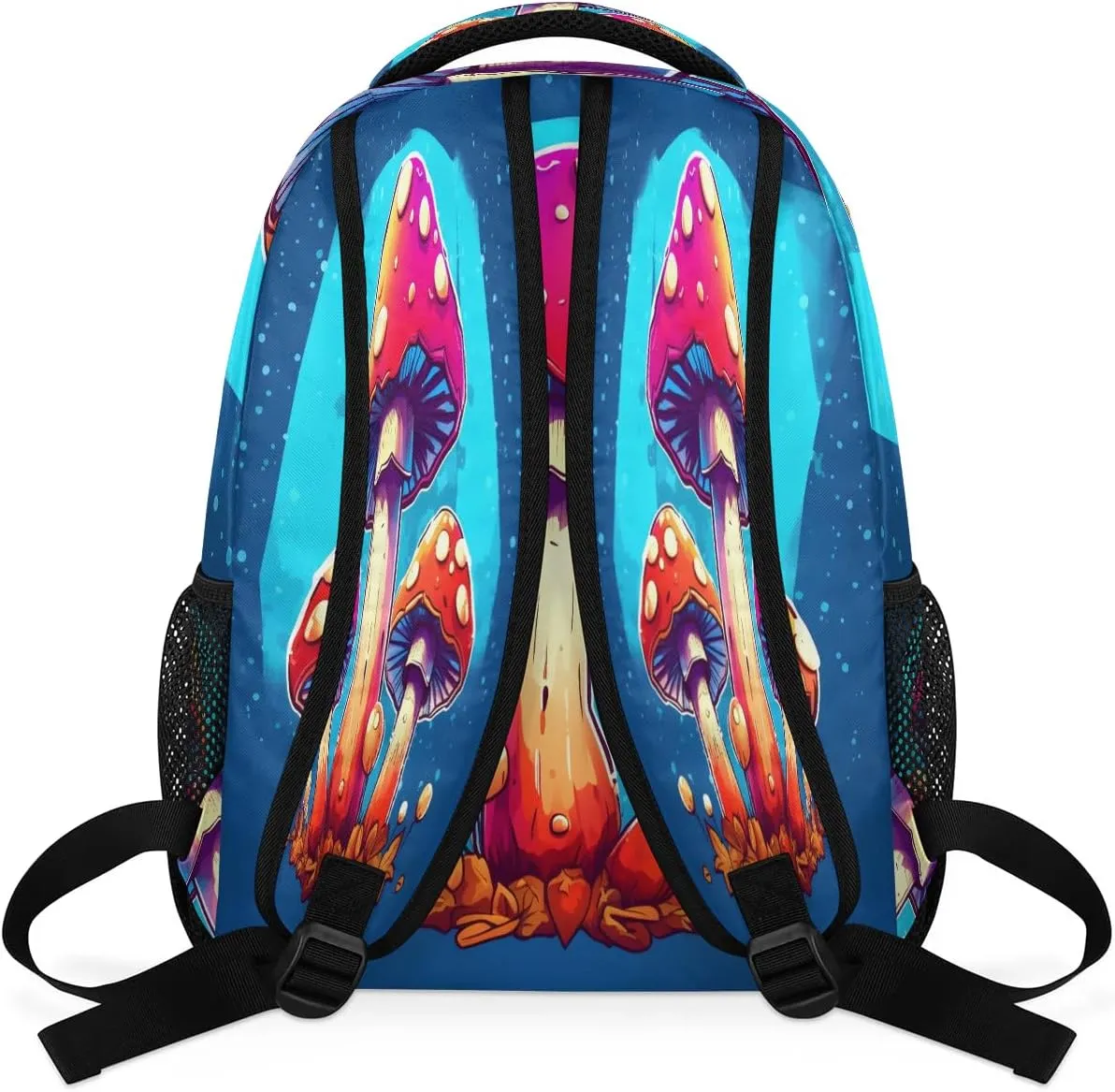 Color Cute Mushroom Lightweight Backpack for Women Men Laptop Travel Backpack Casual Daypack Multi-Purpose Backpacks Waterproof Large Backpack Bag