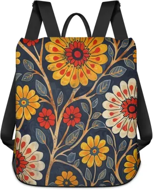 Colorful Daisy Anti-Theft Rucksack Fashion Backpack Southeast Asian Style Travel Shoulder Bag Lightweight Waterproof Daypack Casual Backpacks For Women Men